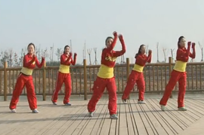 龙都舞动晨韵最新原创有氧健身操舞美丽的西藏 龙都舞动晨韵广场舞演示教学
