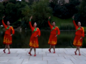 応子广场舞绣满霞光的蒙古袍正面背面含教学 応歌燕舞南京队演示