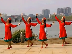 阿中中广场舞我爱的人儿在新疆 演教背教学版 新疆碟子舞