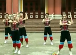 毛南族健身操完整演示 舞动广西系列民族健身操健身舞 