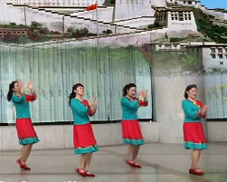 海之韵广场舞想西藏 附艳艳老师背面演示 中老年广场舞视频