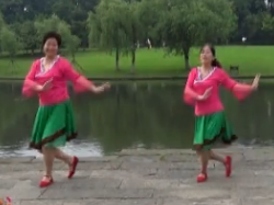 松江丽梅广场舞草原爱歌正面背面舞蹈视频 简单大方的中老年广场舞