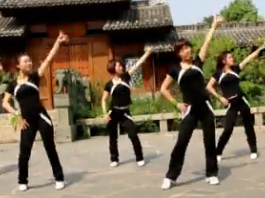 温州张林冰广场舞菊花爆满山正背面 绿蕾丝健身团演示
