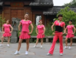 张林冰健身舞广场舞一路惊喜正面背面 绿蕾丝健身团演示