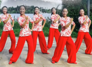 春英广场舞信天游永唱中国梦 正面舞蹈视频 献给七一党的生日