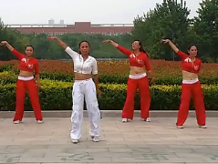 在那草地上广场舞演示教学 舞动旋律2007健身队原创广场舞