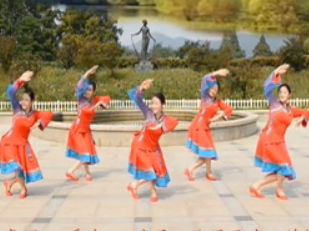 応子春丽广场舞藏羚羊正面背面含教学 藏羚羊广场舞春丽杭州舞队演示