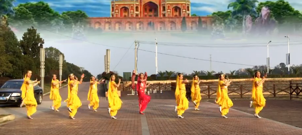 爱吾广场舞 印度情歌对唱舞蹈视频 正面演示队形版