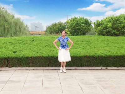 贺月秋广场舞 仓央嘉措情歌舞蹈视频 团队演示分解动作教学