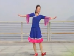 新月舞蝶广场舞听一听正面背面含教学 藏族舞蹈