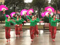舟山海明珠广场舞东方大吉祥队形版 扇子舞 欢快喜庆的中老年广场舞