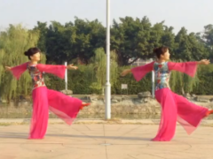 祖国的好江南广场舞正面背面舞蹈视频 赣州营角上滨江广场舞《祖国的好江南》