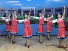 格格广场舞汉地雪莲正面背面演示教学 藏族舞风格广场舞