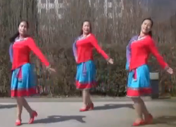 甘肃龙泉开心广场舞我在高原等你 团队演示 藏族舞蹈