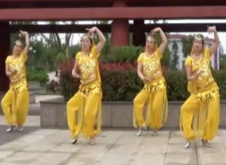 抚州左岸风情广场舞天竺少女正面背面 印度舞蹈