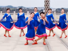 美人广场舞集体演示 万安滨江广场舞美人 藏族舞蹈风格