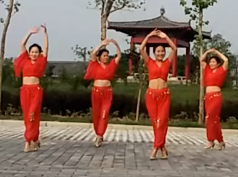 茉莉锦瑟广场舞相聚 腰腹健身操 印度风格广场舞