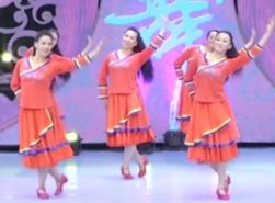 贺月秋广场舞我在拉萨等你正面舞蹈视频 藏族舞风格中老年广场舞