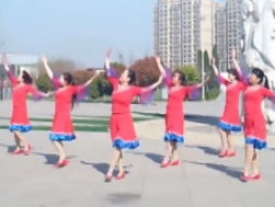 河南焦作紫月广场舞我在高原等你团队演示 藏族舞蹈