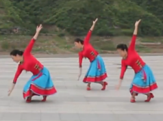 我在高原等你广场舞团队演示 藏族舞蹈 重庆奉节芯兰广场舞