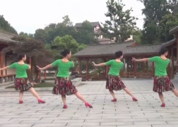 心中的花紫蝶踏歌广场舞背面舞蹈视频
