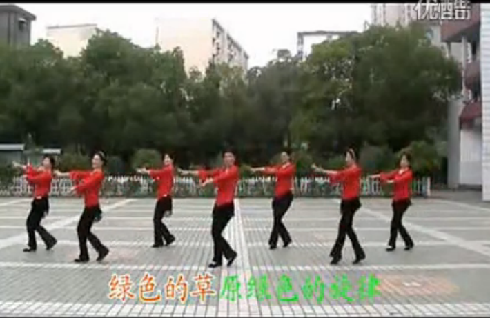 高安子君广场舞《草原绿了》 正背面教学视频