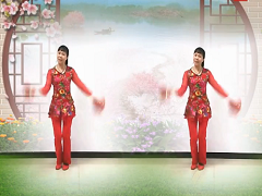 欢乐中国年广场舞 杭州花儿广场舞 正面演示手绢舞
