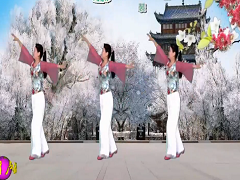冬天里的白玫瑰广场舞 卢清秀广场舞 正背面演示