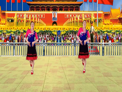 舞蝶广场舞 北京的金山上广场舞 正面演示