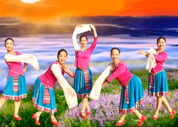 春英广场舞山歌的故乡 藏族舞附动作分解