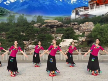 阿妈教我的歌广场舞 艺佳怡广场舞 原创藏族舞团队正反面