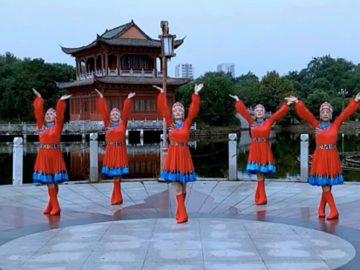 世外桃源万年青的蒙古风格广场舞《蔚蓝之梦》教学视频