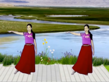 简画的藏族广场舞《那一天》分解教学视频