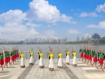 応子的藏族热身广场舞《在那东山顶上》教学视频