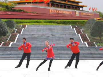 韦福强的蒙古广场舞《站在草原望北京》教学视频