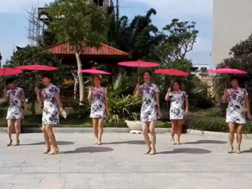 上砂姐妹的伞舞广场舞《旗袍美人》教学视频