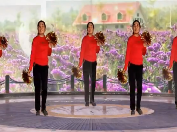 健康快乐的花球广场舞《嘟蕾蕾》教学视频