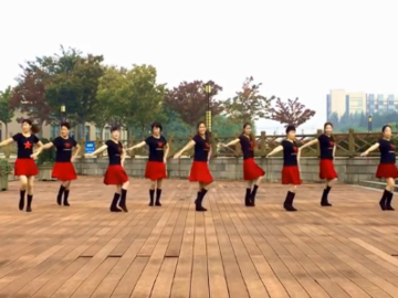 誓言的32步水兵广场舞《幸福爱河》教学视频