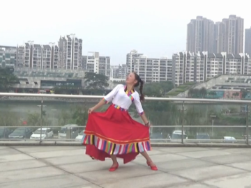 官涌舞飞飞的藏族风格广场舞《心中的西藏》教学视频