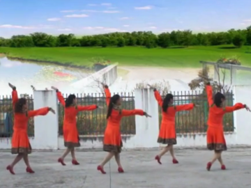 为舞疯狂的草原风格广场舞《歌在飞情在追》教学视频
