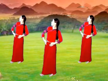 简画的藏族广场舞《蓝月山谷》教学视频