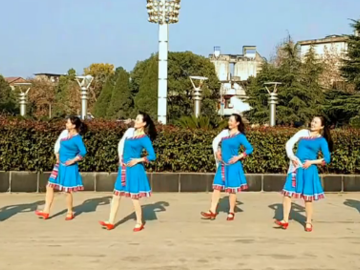 世外桃源的藏族广场舞《一朵云从蓝天飘过》教学视频
