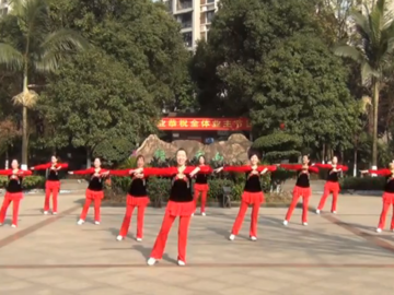 幸福天天的健身广场舞《2018新年一起旺》教学视频