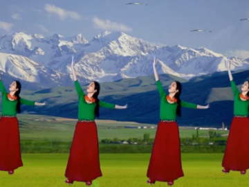 简画的藏族广场舞《向往拉萨》教学视频