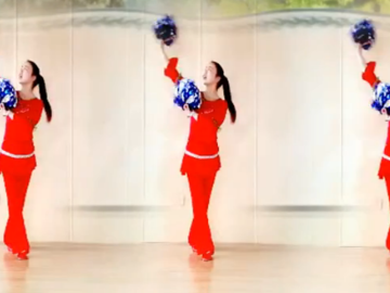 乔茜华华的花球广场舞《吉祥中国年》教学视频