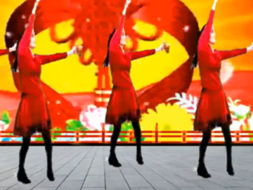 广西枣山芳儿的花球广场舞《好运连连》教学视频