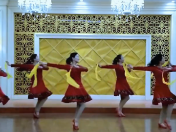 世外桃源的广场舞《红红中国年》教学视频