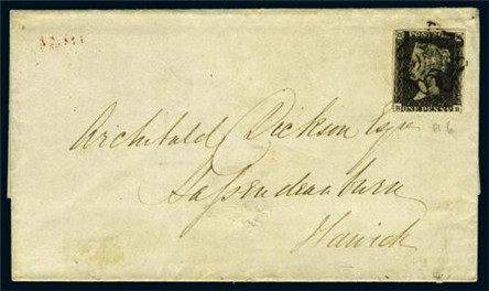 世界上第一枚邮票 黑便士的故事